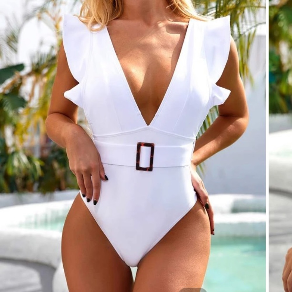 White One Piece Bathing Suit